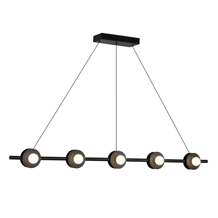 Kuzco Elixir 48" LED Linear Pendant, Black/Steel Shade - LP15548-BK-UNV