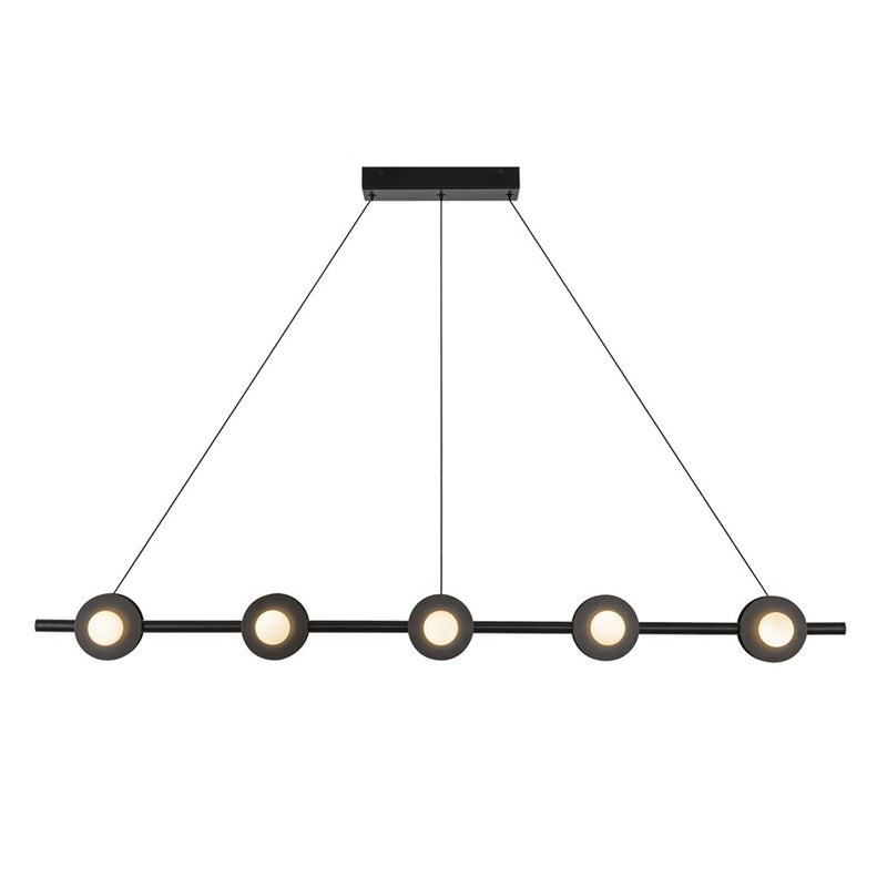 Kuzco Elixir 48" LED Linear Pendant, Black/Steel Shade