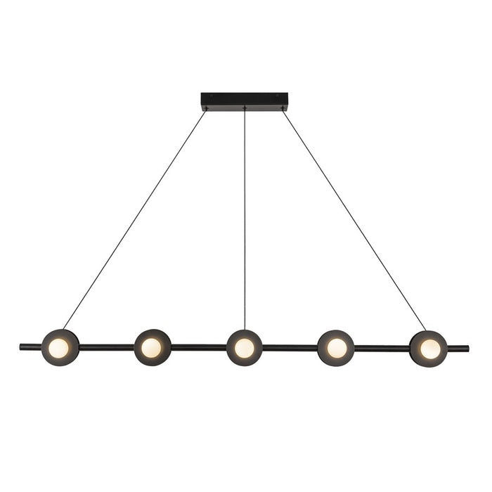 Kuzco Elixir 48" LED Linear Pendant, Black/Steel Shade