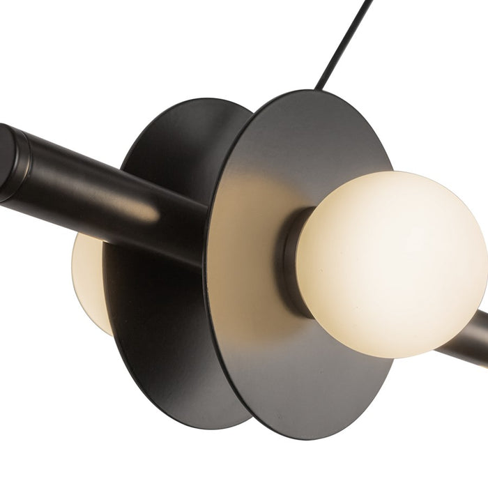 Kuzco Elixir 48" LED Linear Pendant, Black/Steel Shade