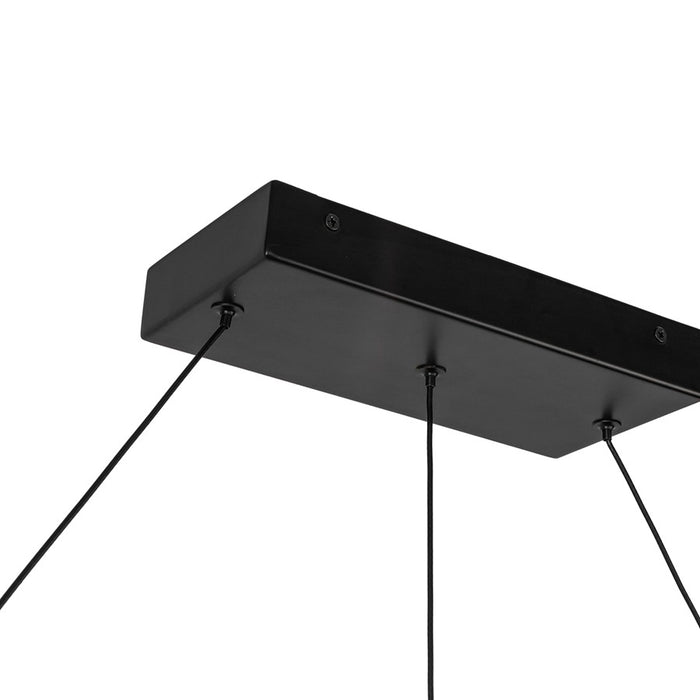 Kuzco Elixir 48" LED Linear Pendant, Black/Steel Shade