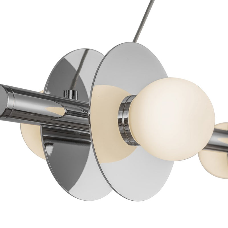 Kuzco Elixir 48" LED Linear Pendant, Chrome/Steel Shade