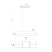 Kuzco Mondrian 36in LED Linear Pendant | Black Steel and Frosted Acrylic Diffuser | Kitchen Island & Dining Room | Model LP16236-BK
