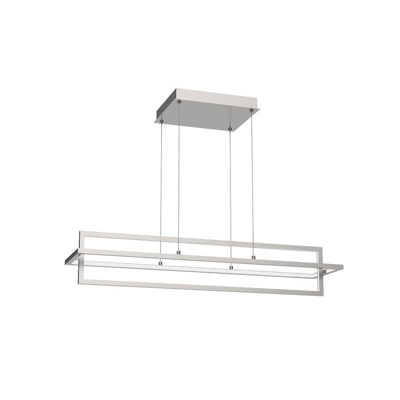 Kuzco Mondrian 36in LED Linear Pendant | Brushed Nickel and Frosted Acrylic | Kitchen Island & Dining Room | 35 x 8 x 6 in | Model LP16236-BN