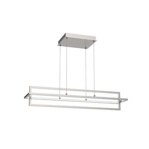 Kuzco Mondrian 36in LED Linear Pendant | Brushed Nickel and Frosted Acrylic | Kitchen Island & Dining Room | 35 x 8 x 6 in | Model LP16236-BN