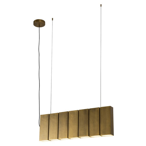 Kuzco Domino 35" LED Linear Pendant, Vintage Brass