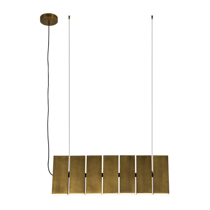 Kuzco Domino 35" LED Linear Pendant, Vintage Brass