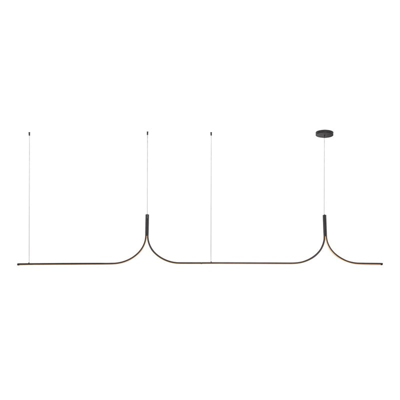 Kuzco Thread 10-ft LED Linear Pendant, 60W/RT, Black - LP17910-BK-UNV-010-RT