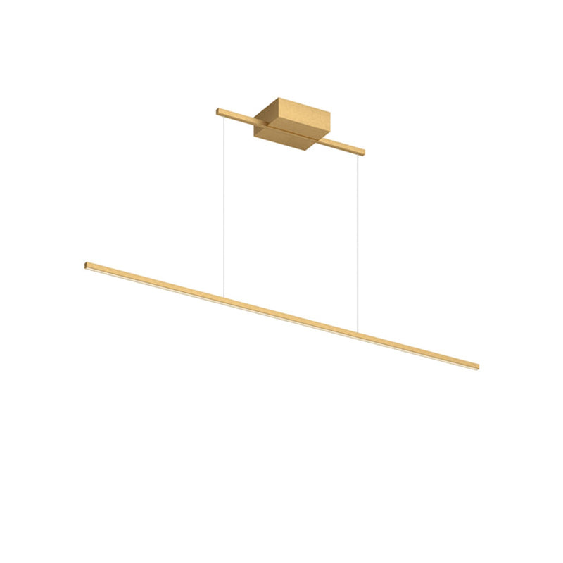 Kuzco Vega Minor 48in LED Linear Pendant | Brushed Gold Aluminum and White Acrylic Diffuser | Kitchen Island & Dining Room | Model LP18248-BG
