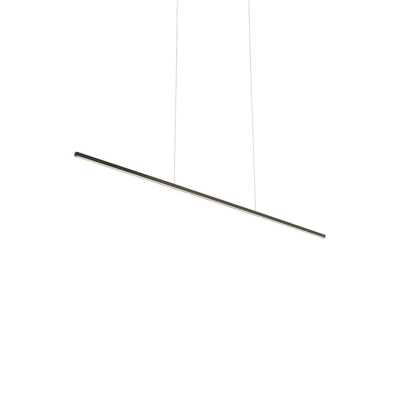 Kuzco Vega Minor 47in LED Linear Pendant | Black Aluminum and White Acrylic Diffuser | Kitchen Island & Dining Room | 2800lm 3000K | Model LP18248-BK