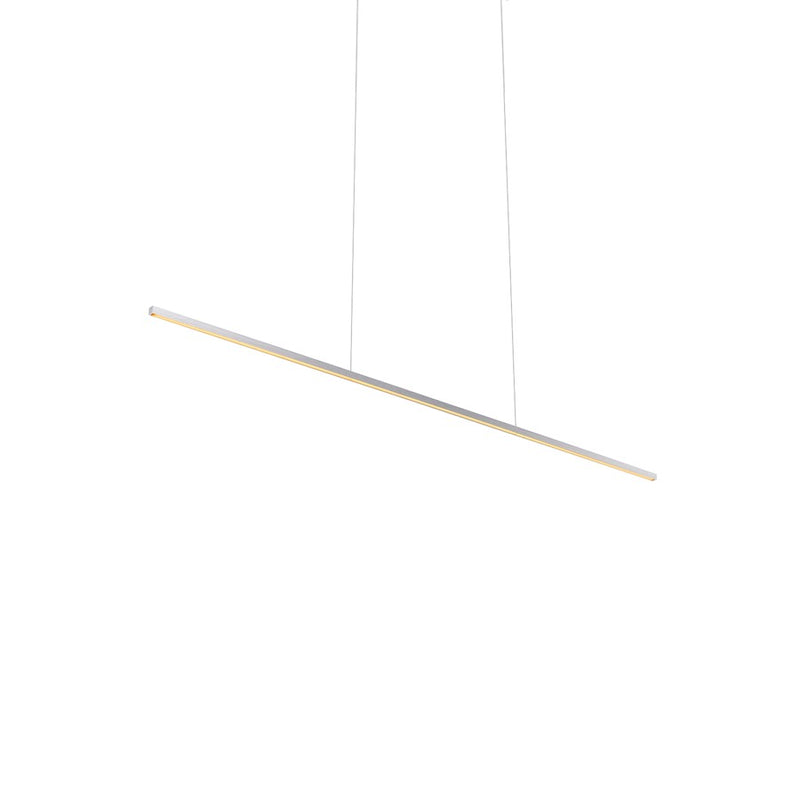 Kuzco Vega Minor 47in 1-Light LED Linear Pendant | Brushed Nickel Aluminum and White Acrylic Diffuser | Kitchen Island & Dining | Model LP18248-BN