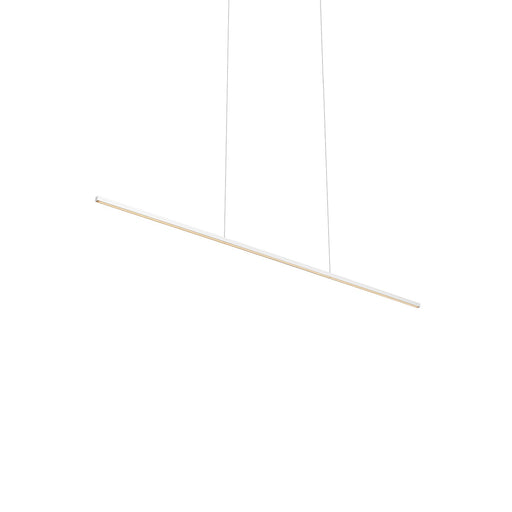 Kuzco Vega Minor 48in LED Linear Pendant | Modern White and White Acrylic | Kitchen Island & Dining Room | 47.38 x 0.5 x 0.5 in | Model LP18248-WH