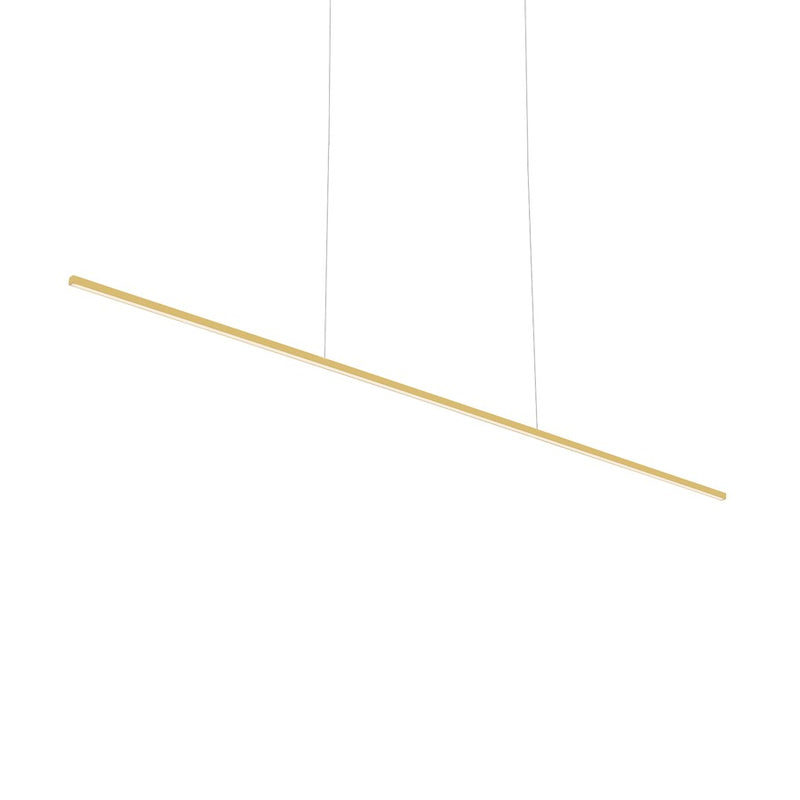Kuzco Vega Minor 60in LED Linear Pendant | Brushed Gold Aluminum and White Acrylic Diffuser | Kitchen Island & Dining Room | Model LP18260-BG