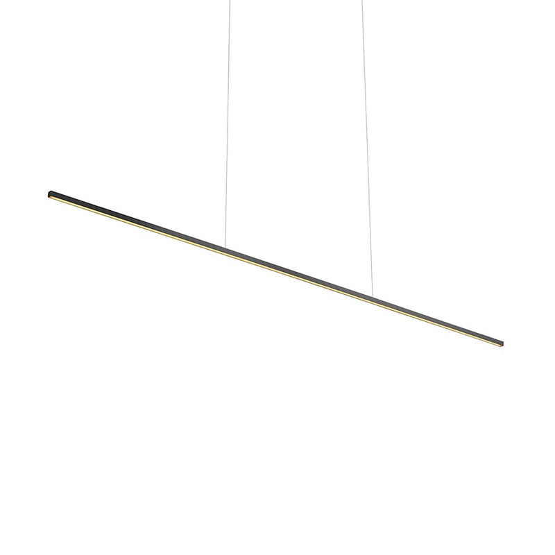 Kuzco Vega Minor 60in LED Linear Pendant | Modern Black Aluminum and White Acrylic Diffuser | Kitchen Island & Dining Room | Model LP18260-BK