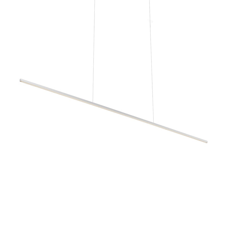 Kuzco Vega Minor 60in 1-Light LED Linear Pendant | Modern Brushed Nickel Aluminum and White Acrylic Diffuser | Kitchen Island | Model LP18260-BN