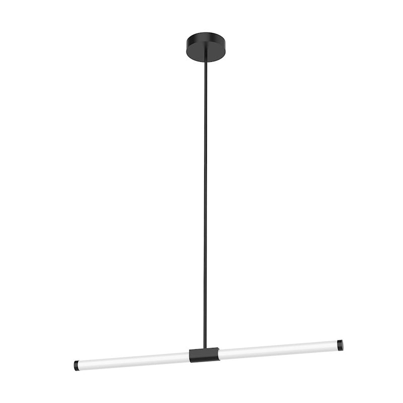 Kuzco Akari 36in LED Linear Pendant | Modern Black Aluminum and Frosted Acrylic | Kitchen Island & Dining Room | Model LP18537-BK