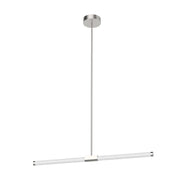 Kuzco Akari 37in 1-Light LED Linear Pendant | Modern Brushed Nickel and Frosted Acrylic Diffuser | Kitchen Island & Dining Room | Model LP18537-BN