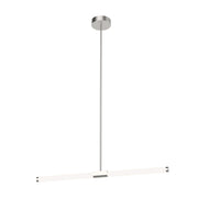 Kuzco Akari 37in 1-Light LED Linear Pendant | Modern Brushed Nickel and Frosted Acrylic Diffuser | Kitchen Island & Dining Room | Model LP18537-BN