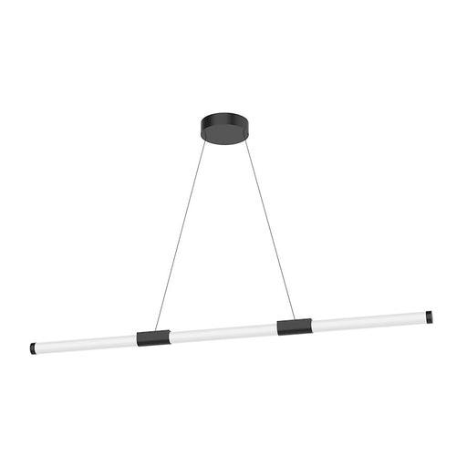 Kuzco Akari 49.5in 1-Light LED Linear Pendant | Modern Black Aluminum and Frosted Acrylic | Kitchen Island & Dining Room | Model LP18648-BK