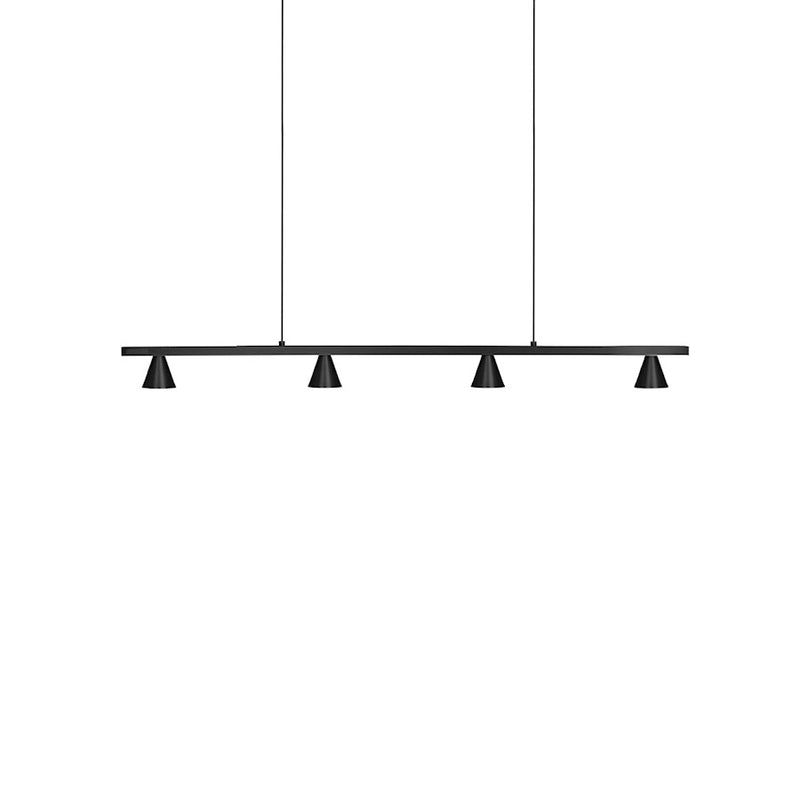 Kuzco Dune 37in 1-Light LED Linear Pendant | Modern Black Aluminum and Metalized PC Reflector | Kitchen Island & Dining Room | Model LP19937-BK