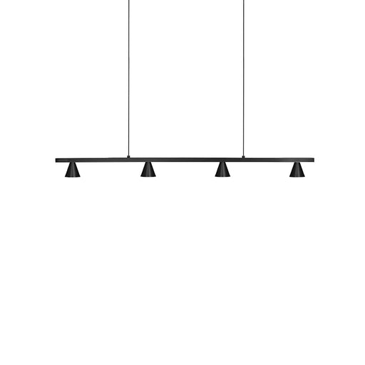 Kuzco Dune 37in 1-Light LED Linear Pendant | Modern Black Aluminum and Metalized PC Reflector | Kitchen Island & Dining Room | Model LP19937-BK