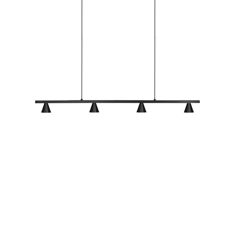 Kuzco Dune 37" LED Linear Pendant, Black/Machined Aluminum - LP19937-BK-UNV