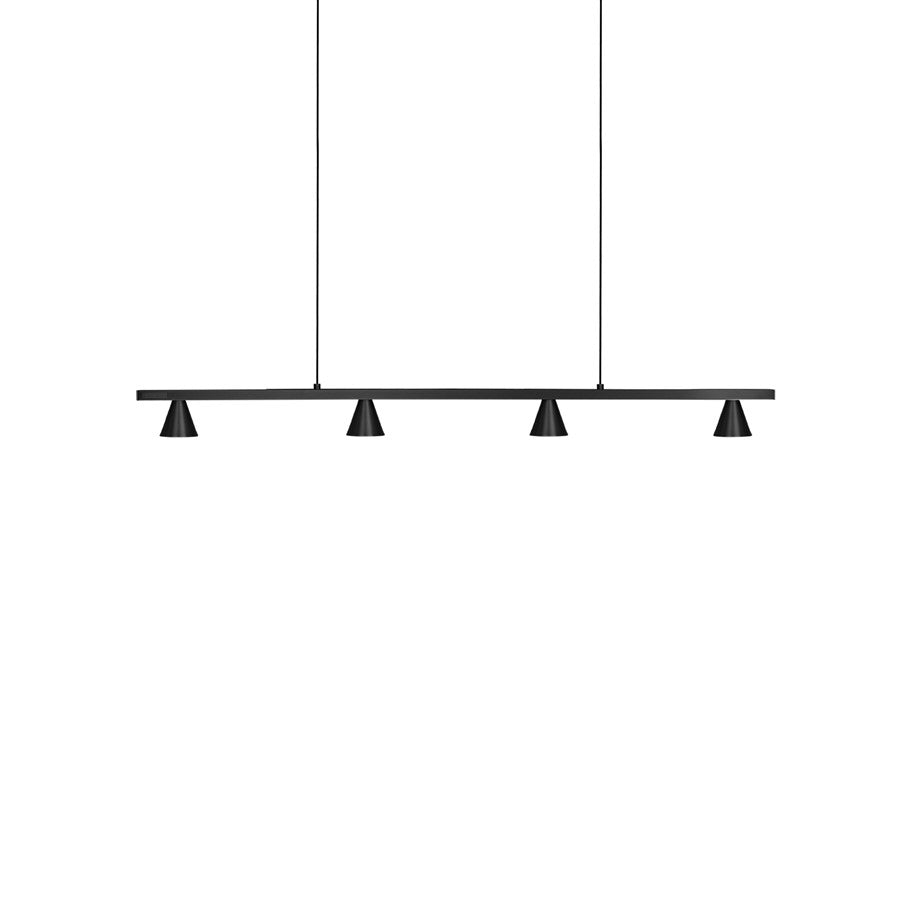 Kuzco Dune 37" LED Linear Pendant, Black/Machined Aluminum - LP19937-BK-UNV