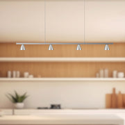 Kuzco Dune 37in 21W LED Linear Pendant | Brushed Nickel and Metalized PC Reflector | Kitchen Island & Dining Room | Model LP19937-BN