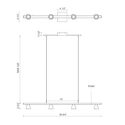 Kuzco Dune 37in 21W LED Linear Pendant | Brushed Nickel and Metalized PC Reflector | Kitchen Island & Dining Room | Model LP19937-BN