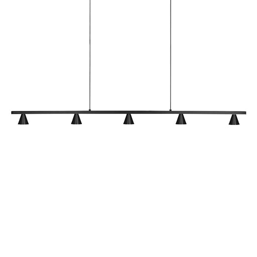 Kuzco Dune 47in 1-Light LED Linear Pendant | Modern Black Aluminum and Metalized PC Reflector | Kitchen Island & Dining Room | Model LP19947-BK