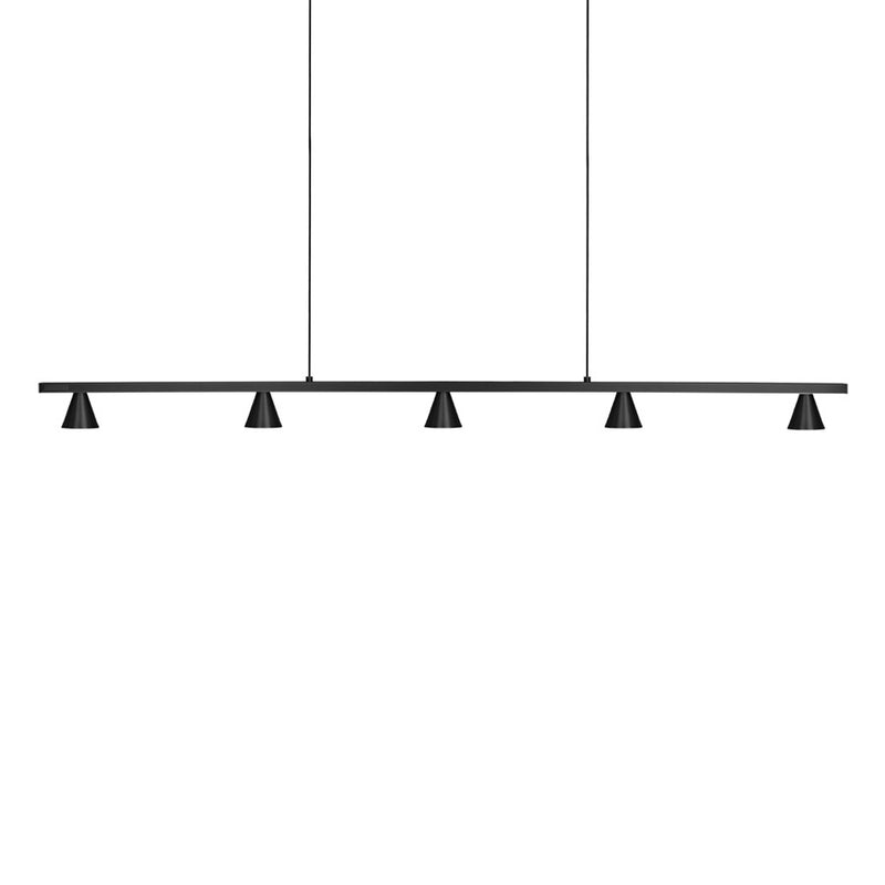 Kuzco Dune 47" LED Linear Pendant, Black/Machined Aluminum - LP19947-BK-UNV