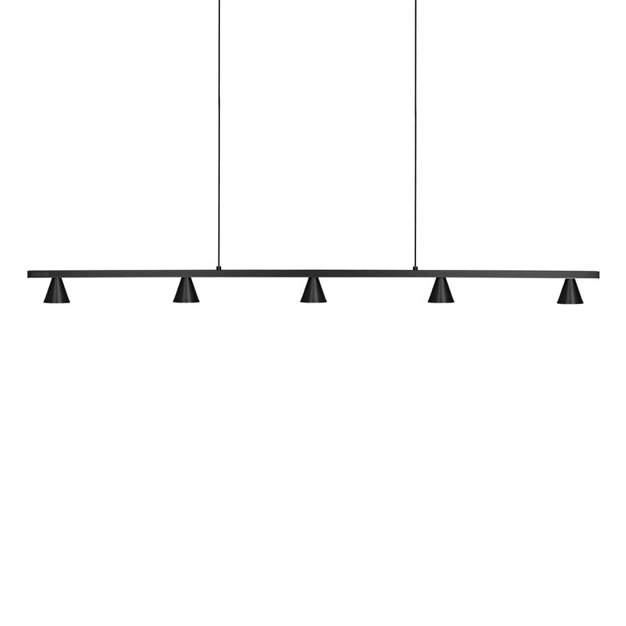 Kuzco Dune 47" LED Linear Pendant, Black/Machined Aluminum - LP19947-BK-UNV