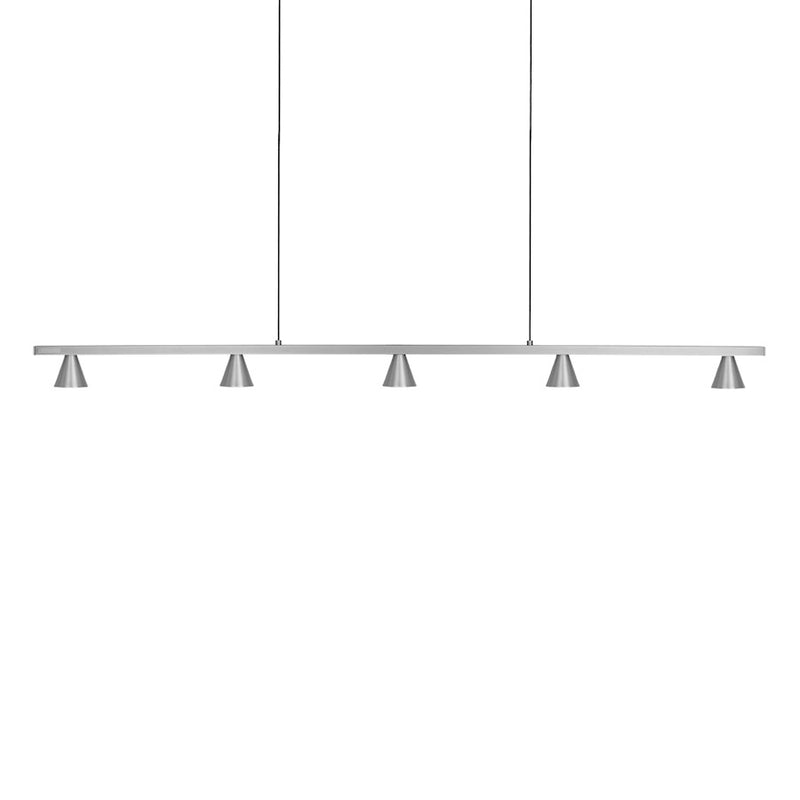 Kuzco Dune 47in 1-Light LED Linear Pendant | Brushed Nickel Steel and Parabolic Metalized PC Reflector/Clear Lens | Kitchen Island | Model LP19947-BN