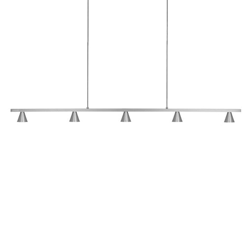 Kuzco Dune 47in 1-Light LED Linear Pendant | Brushed Nickel Steel and Parabolic Metalized PC Reflector/Clear Lens | Kitchen Island | Model LP19947-BN