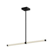 Kuzco Blade 32in 1-Light LED Linear Pendant | Modern Black Aluminum and Clear Acrylic | Kitchen Island & Dining Room | Model LP23532-BK