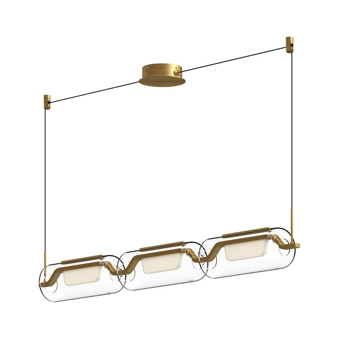 Kuzco Hilo 43" LED Linear Pendant, Gold/Clear Glass Shade - LP28543-BG-UNV