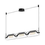 Kuzco Hilo 43" LED Linear Pendant, Black/Clear Glass Shade - LP28543-BK-UNV