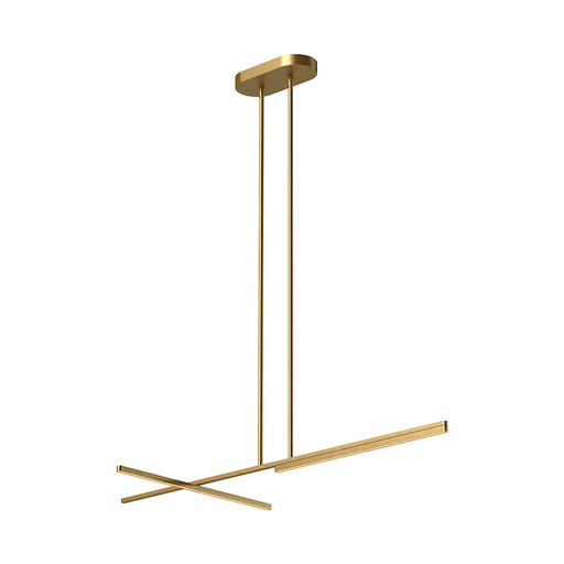 Kuzco Shift 48in 1-Light Linear Pendant | Brushed Gold Aluminum and White Acrylic Diffuser | Kitchen Island & Dining Room | Model LP28748-BG