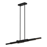 Kuzco Enzo 60in 1-Light LED Linear Pendant | Modern Black Aluminum and White Acrylic | Kitchen Island & Dining Room | 5100lm 3000K | Model LP29560-BK