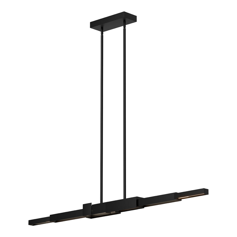 Kuzco Enzo 60in 1-Light LED Linear Pendant | Modern Black Aluminum and White Acrylic | Kitchen Island & Dining Room | 5100lm 3000K | Model LP29560-BK