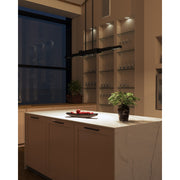 Kuzco Enzo 60in 1-Light LED Linear Pendant | Modern Black Aluminum and White Acrylic | Kitchen Island & Dining Room | 5100lm 3000K | Model LP29560-BK