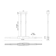 Kuzco Enzo 60in 1-Light LED Linear Pendant | Modern Black Aluminum and White Acrylic | Kitchen Island & Dining Room | 5100lm 3000K | Model LP29560-BK