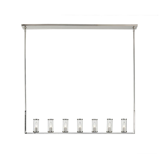 Alora Revolve 47in 7-Light Linear Pendant | Polished Nickel and Clear Glass | Dining Room & Kitchen Island | Model LP309007PNCG