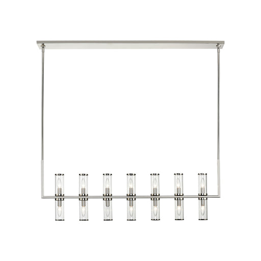 Kuzco Revolve 14-Light Linear Pendant | Modern Polished Nickel and Clear Glass | Dining Room & Living Room | Model LP309077PNCG