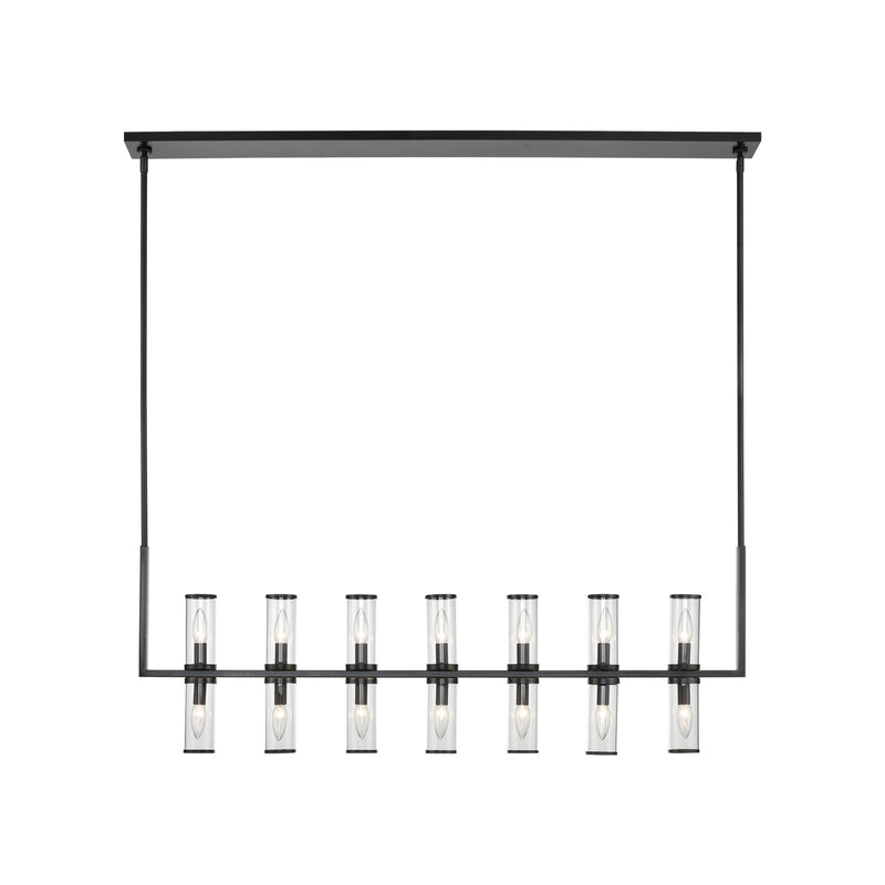 Kuzco Alora Revolve 47in 14-Light Linear Pendant | Urban Bronze and Clear Glass | Kitchen Island & Dining Room | 47 x 2 x 16 in | Model LP309077UBCG