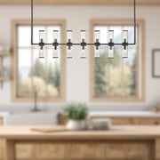 Kuzco Alora Revolve 47in 14-Light Linear Pendant | Urban Bronze and Clear Glass | Kitchen Island & Dining Room | 47 x 2 x 16 in | Model LP309077UBCG