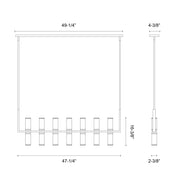 Kuzco Alora Revolve 47in 14-Light Linear Pendant | Urban Bronze and Clear Glass | Kitchen Island & Dining Room | 47 x 2 x 16 in | Model LP309077UBCG