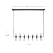 Kuzco Alora Revolve 47in 14-Light Linear Pendant | Urban Bronze and Clear Glass | Kitchen Island & Dining Room | 47 x 2 x 16 in | Model LP309077UBCG