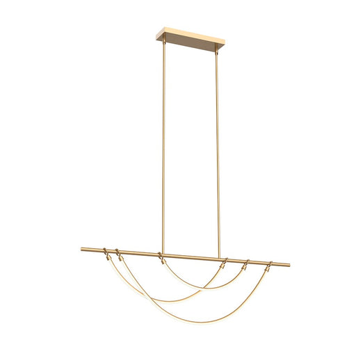 Kuzco Aryas 48in 36W LED Linear Pendant | Jewelry-Like Vintage Brass and Frosted Silicone | Kitchen Island & Dining Room | Model LP317448VB