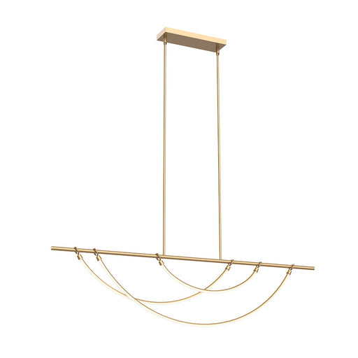 Kuzco Aryas 60in 1-Light LED Linear Pendant | Vintage Brass and Frosted Silicone | Dining Room & Kitchen Island | 60 x 1.75 x 15 in | Model LP317460VB